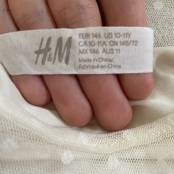 Girls Cream Ruffle Mesh Blouse - Picture 2 of 2